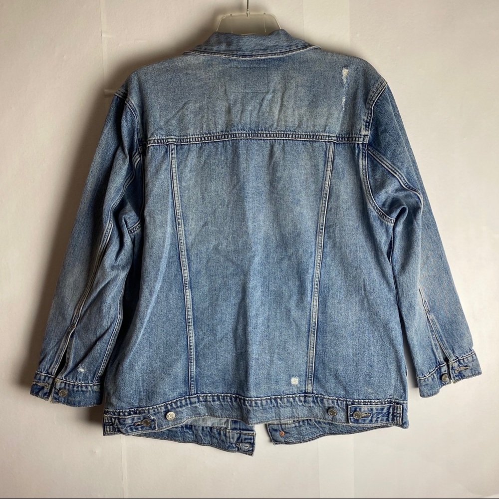 NEW Lucky Brand Oversized Trucker Denim Jacket L,M - Picture 14 of 15